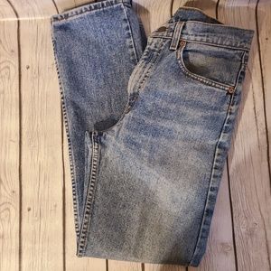 Mens Levis Faded Denim Blue Jeans 505 100% Cotton Red Tag Size W 31 L 30